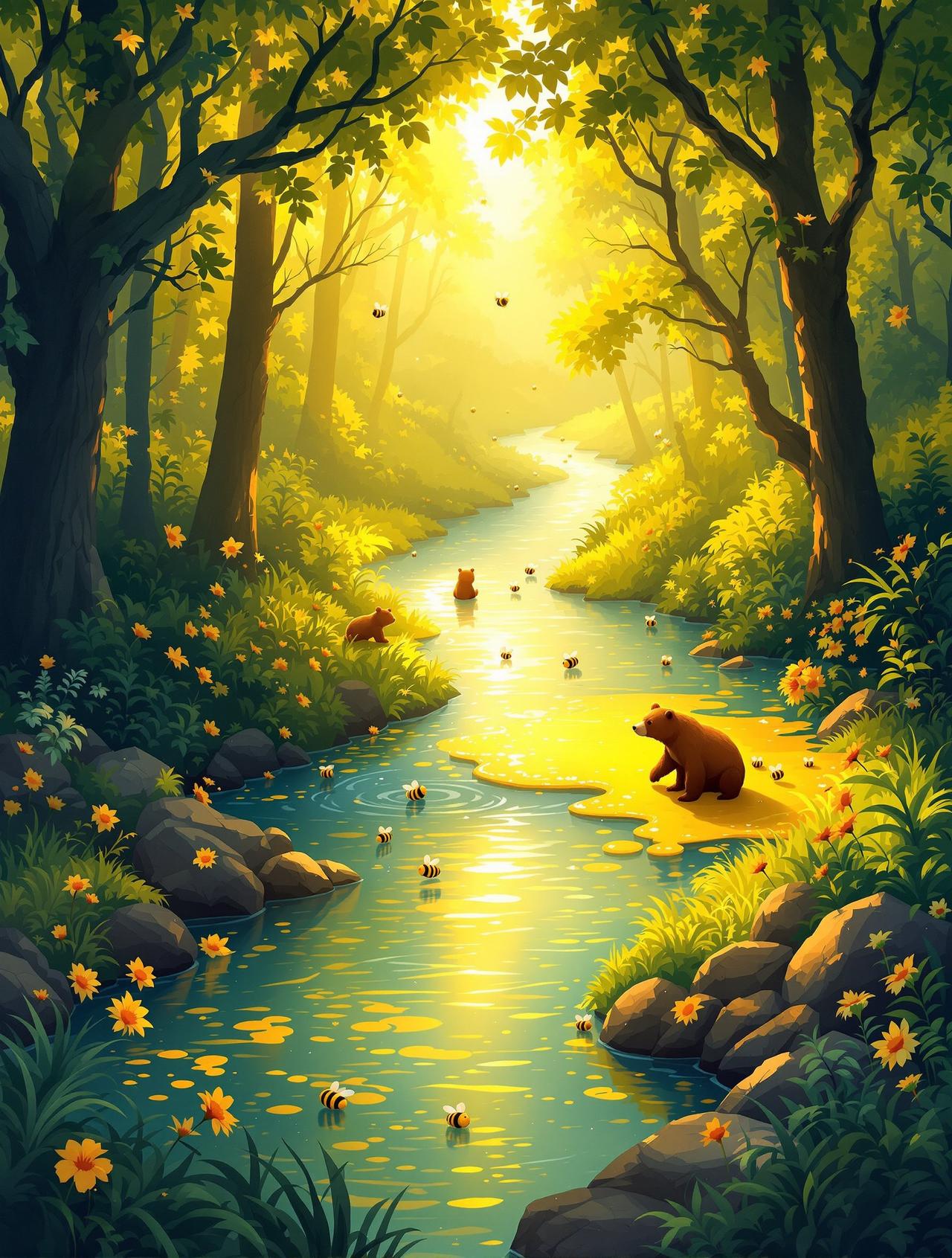 樱桃app作品《蜂蜜河的传说》花林海报