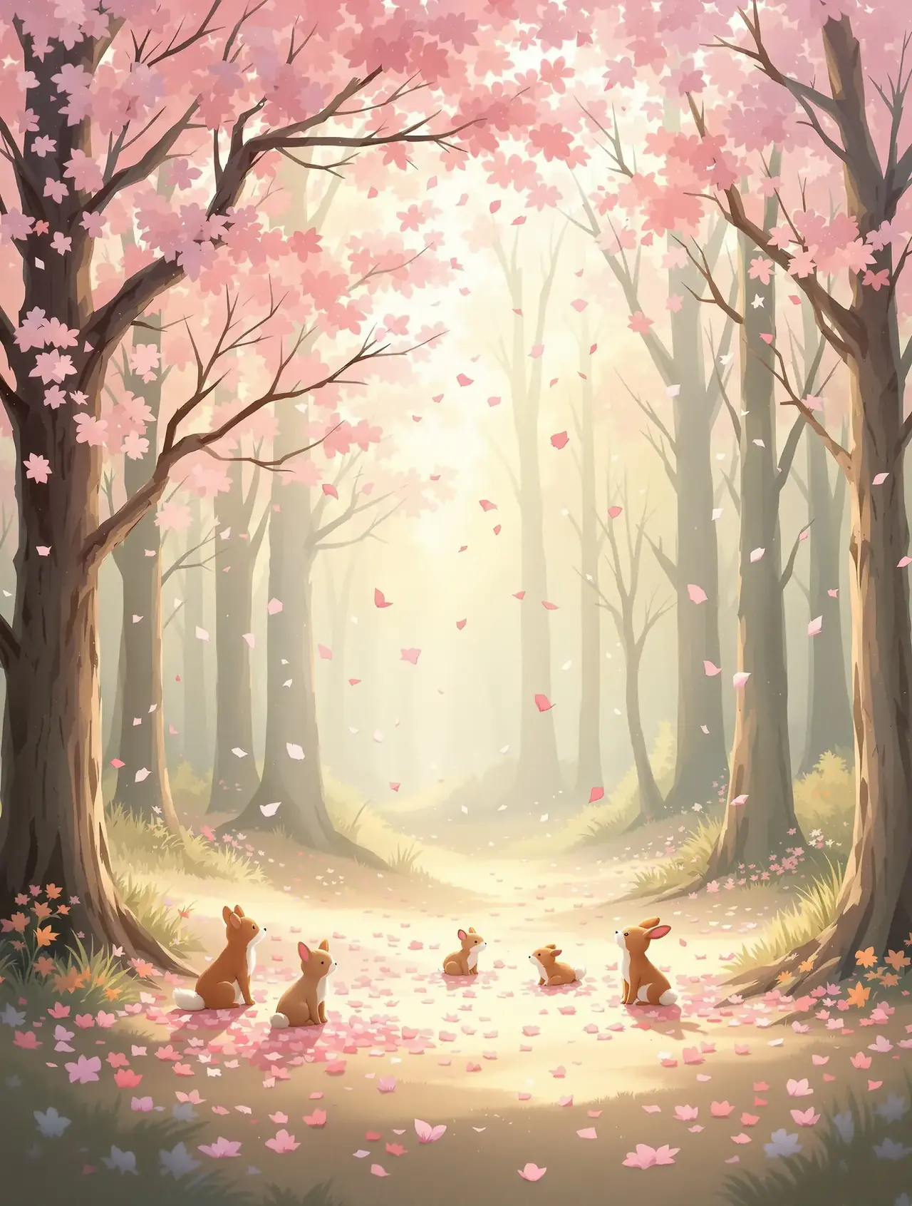 樱桃app作品《花瓣雨的秘密》花林海报